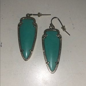 Kendra Scott Sky drop earrings in teal and gold